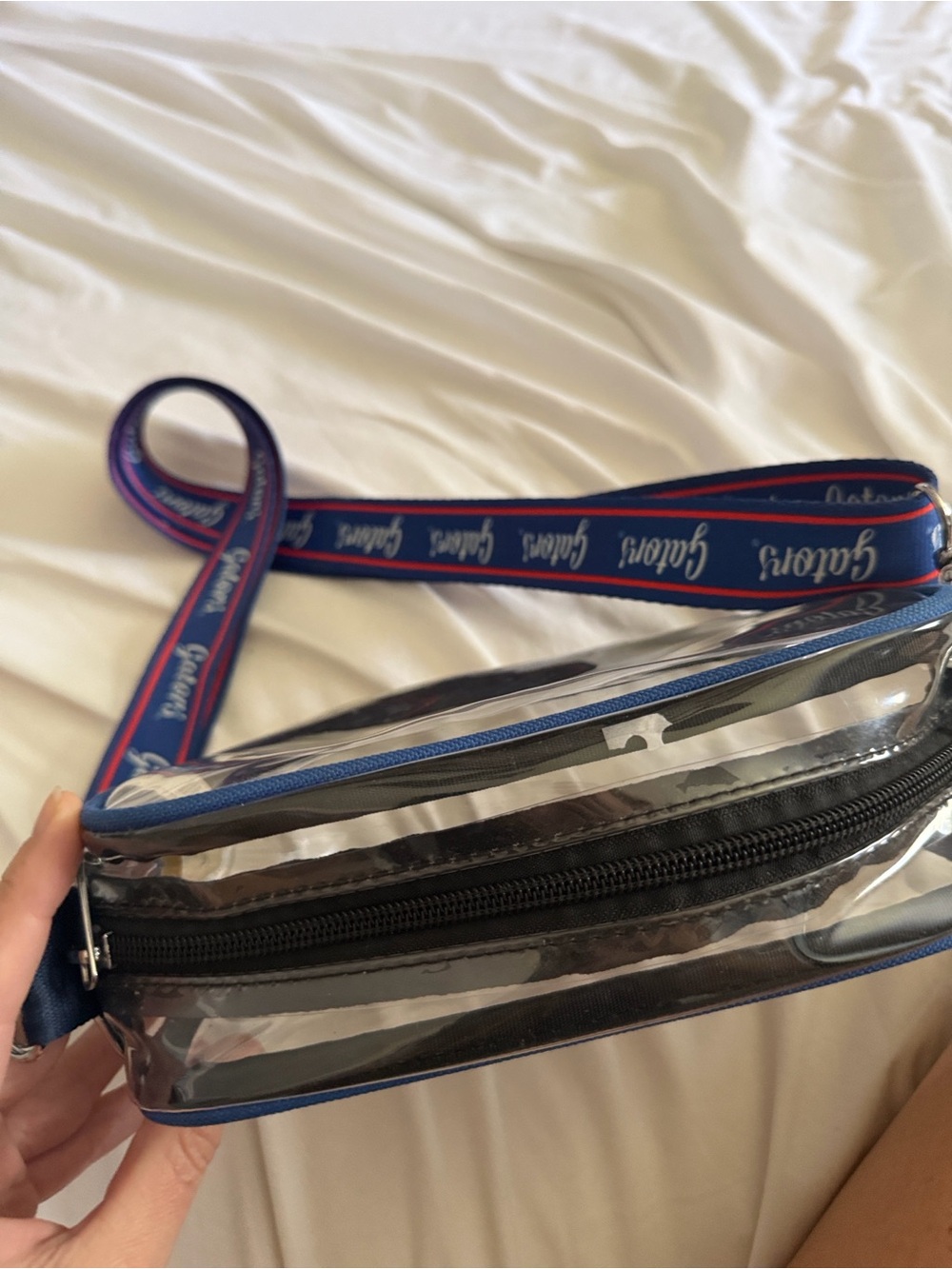 Clear Florida Gators Crossbody Bag with Blue Strap….Stadium approved!! 🧡💙🐊 - Picture 8 of 9